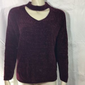 No Comment Choker Collar Sweater, Medium, NWT